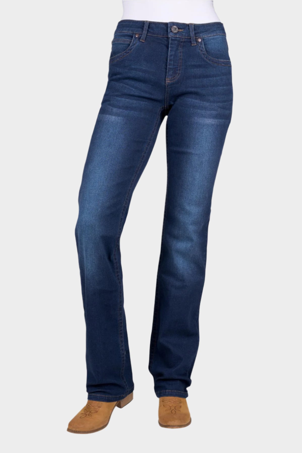 Wrangler Women’s Tia Straight Leg Jean -DARK INDIGO- 34” Leg