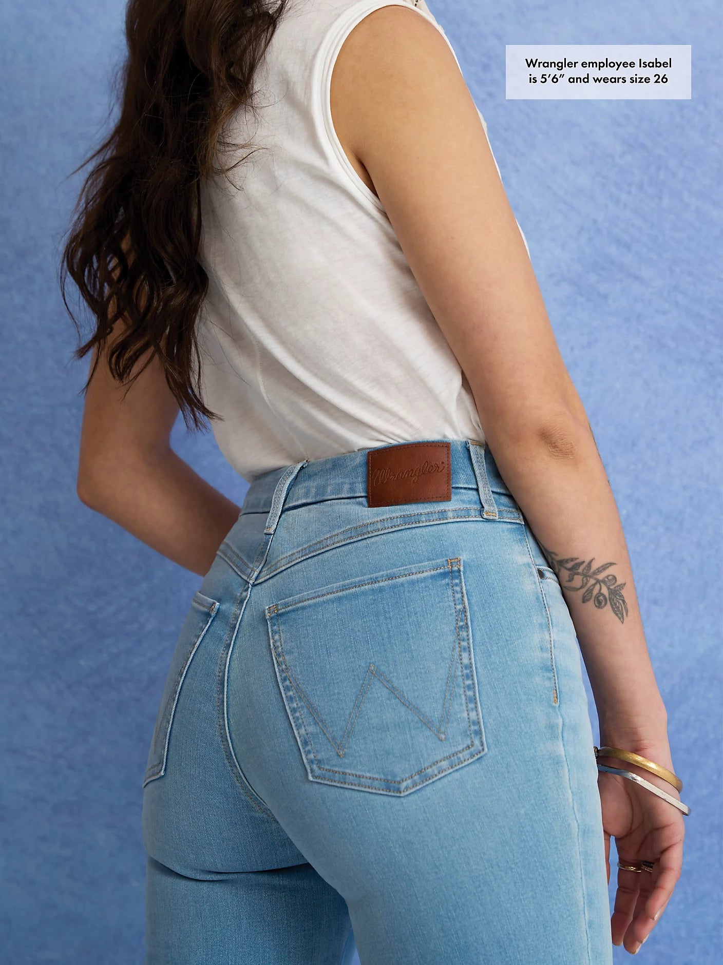 Wrangler Women's Bespoke High Rise Flare Jean 32Leg - Light Blue
