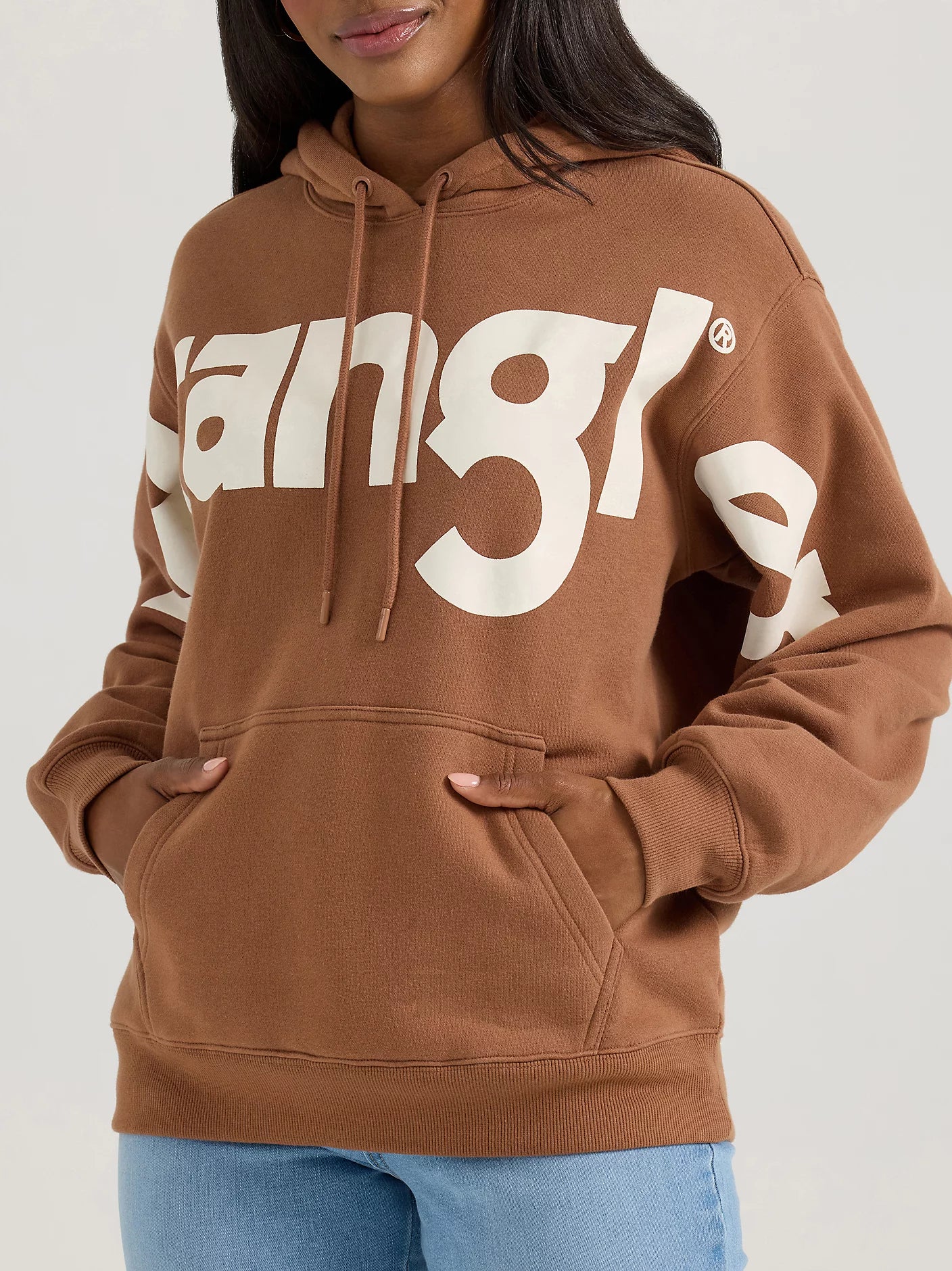 Wrangler Women's Bold Logo Hoodie - Brown