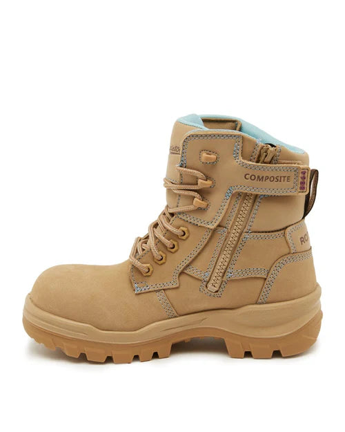 Blundstone Womens Rotoflex 8864 Zip Sided Safety Boot - Sand