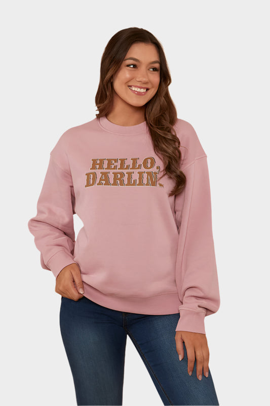 RINGERS WESTERN SECRETS WOMENS CREW - ROSEY PINK