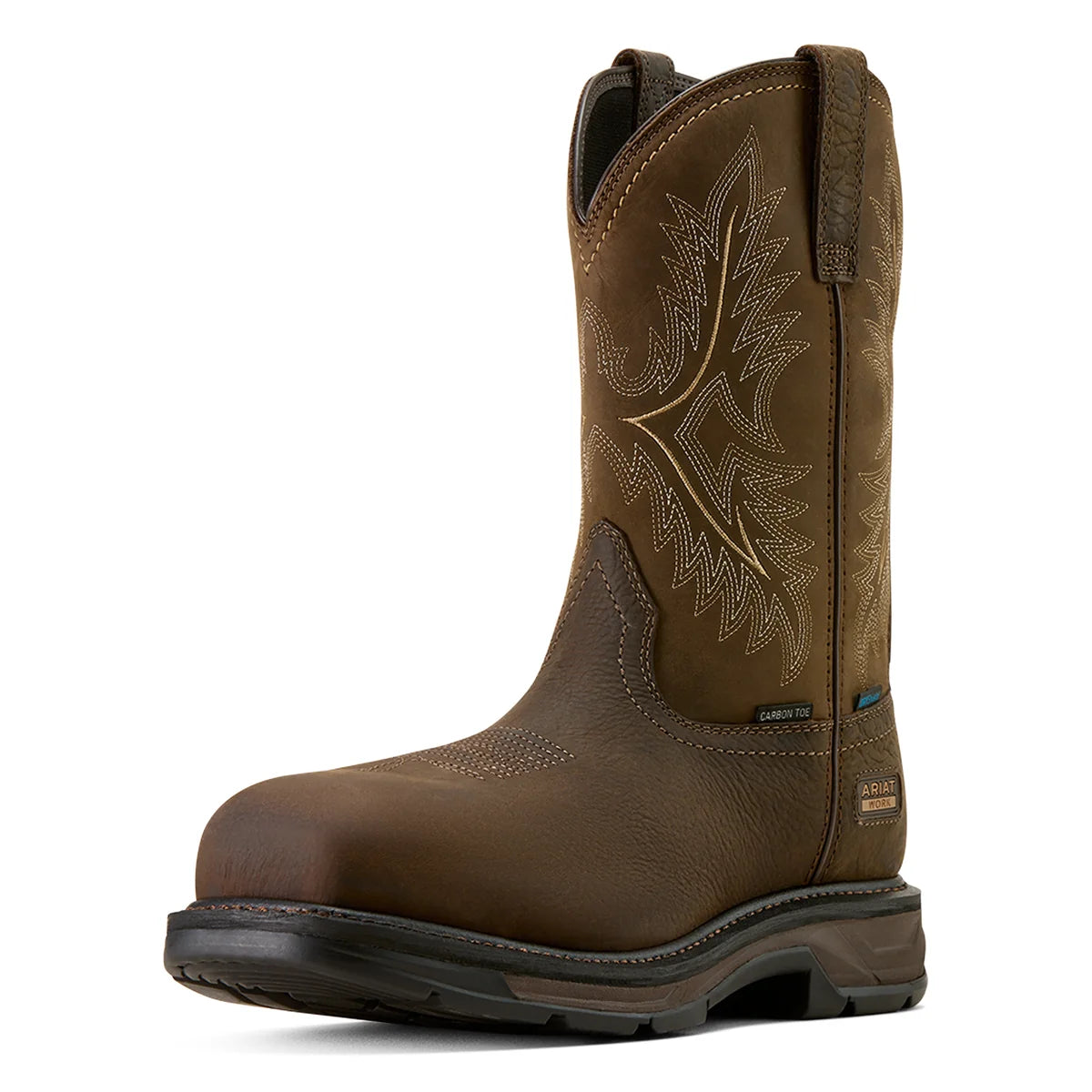 Ariat Men's WorkHog XT Waterproof Wide Square Toe Carbon Toe Work Boot - Bruin Brown/Mocha