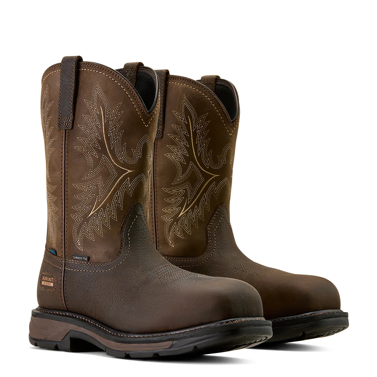 Ariat Men's WorkHog XT Waterproof Wide Square Toe Carbon Toe Work Boot - Bruin Brown/Mocha