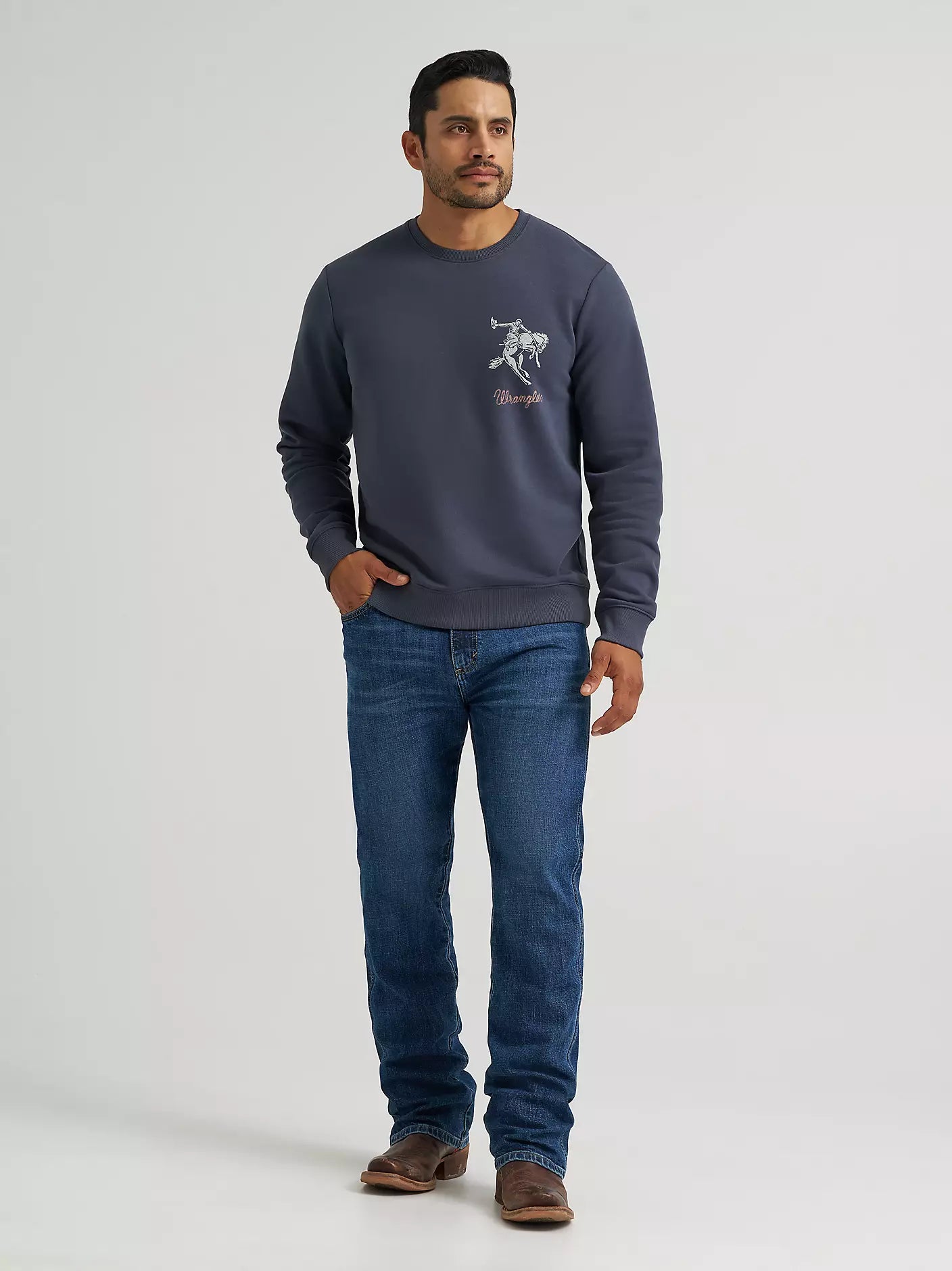 Wrangler Men's Bucking Rider Graphic Fleece Sweatshirt