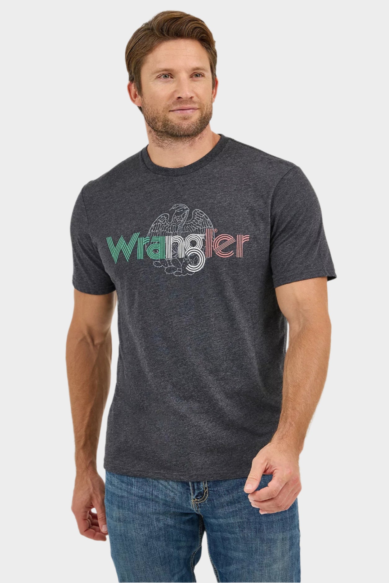 Wrangler Men's Mexico Flag Logo T-Shirt - Black