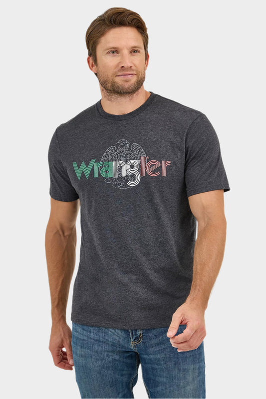 Wrangler Men's Mexico Flag Logo T-Shirt - Black