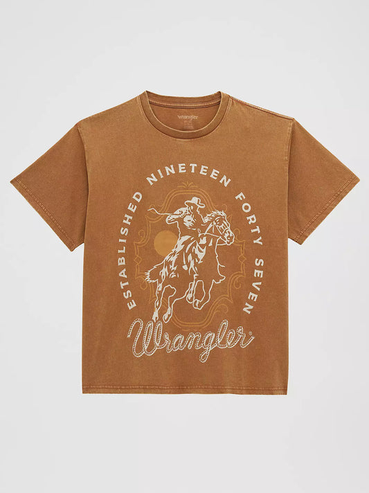 Wrangler Rider Girlfriend Graphic Tee - Argan Oil