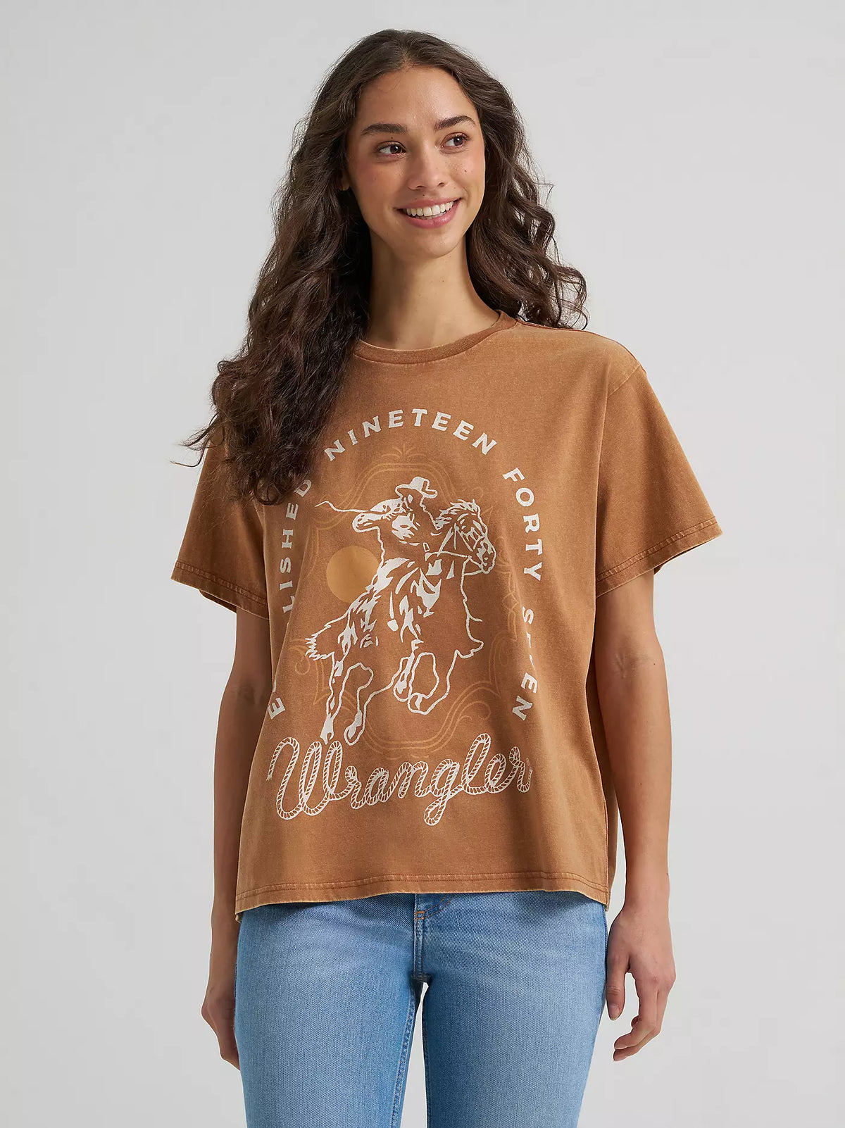 Wrangler Rider Girlfriend Graphic Tee - Argan Oil