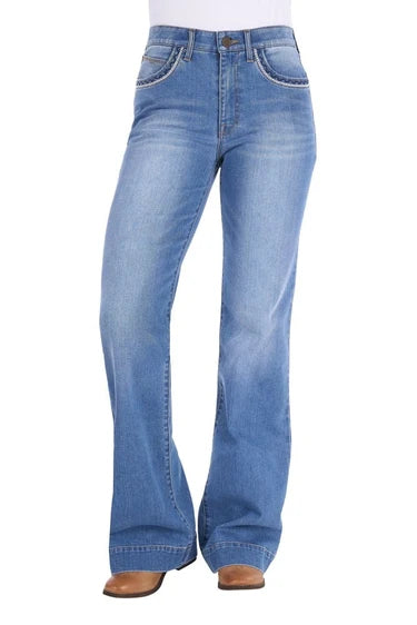 Wrangler Womens Margo Trouser Jean-Willow - Kora Blue