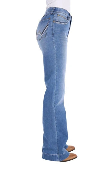 Wrangler Womens Margo Trouser Jean-Willow - Kora Blue