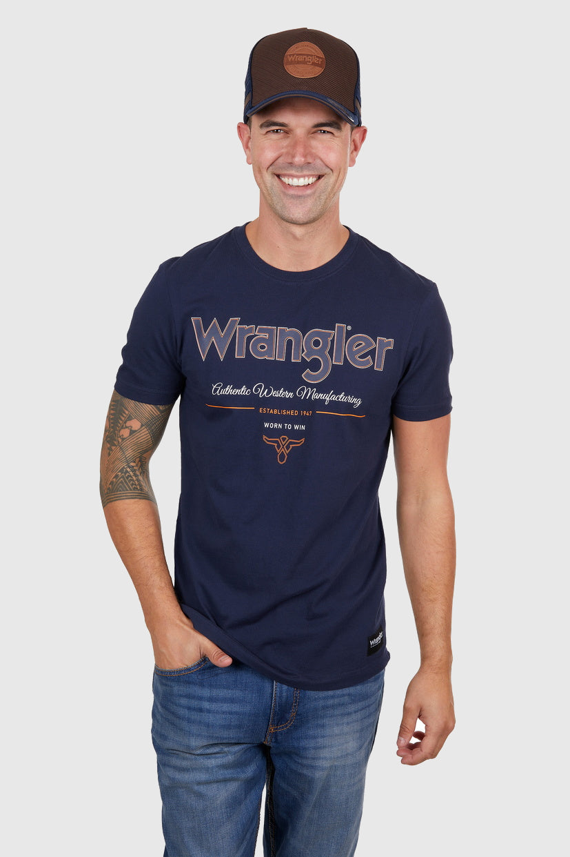 WRANGLER MENS OWEN S/S TEE (NAVY)