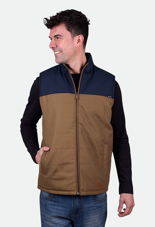 Wrangler Men's Koda Reversible Vest - Tan/Navy