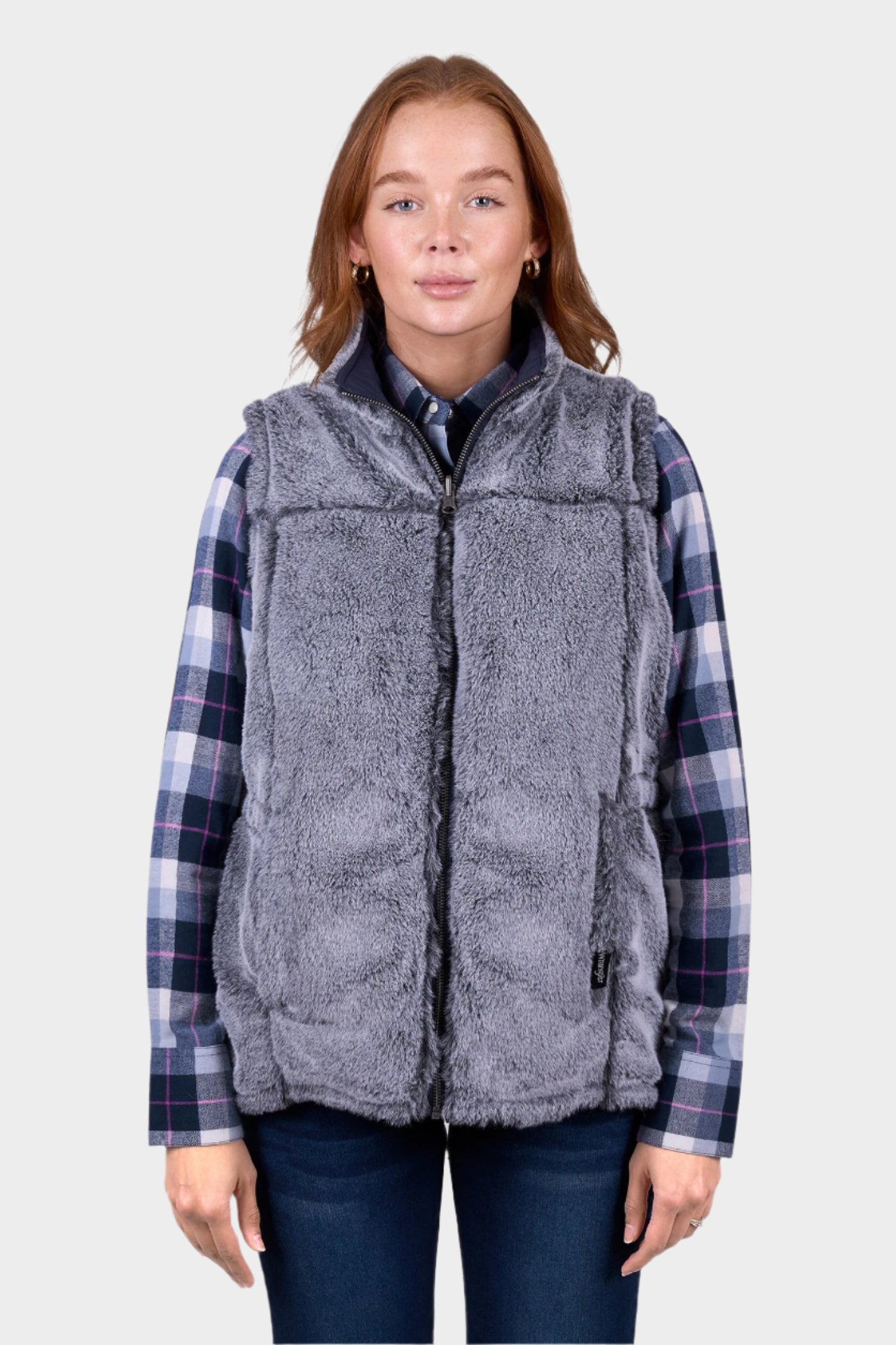 Wrangler Womens Denver Reversible Vest - Navy/Charcoal