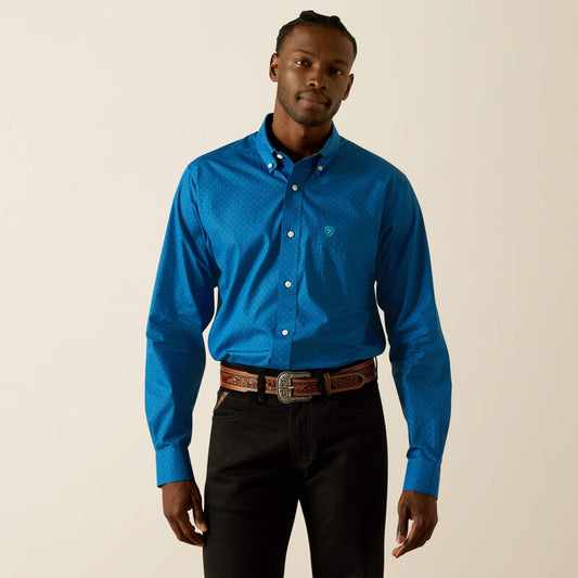 Ariat Men's Wrinkle Free Colin Fitted Shirt - Blue