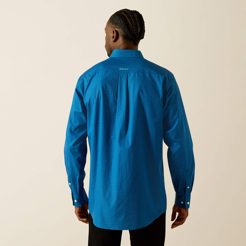 Ariat Men's Wrinkle Free Colin Fitted Shirt - Blue