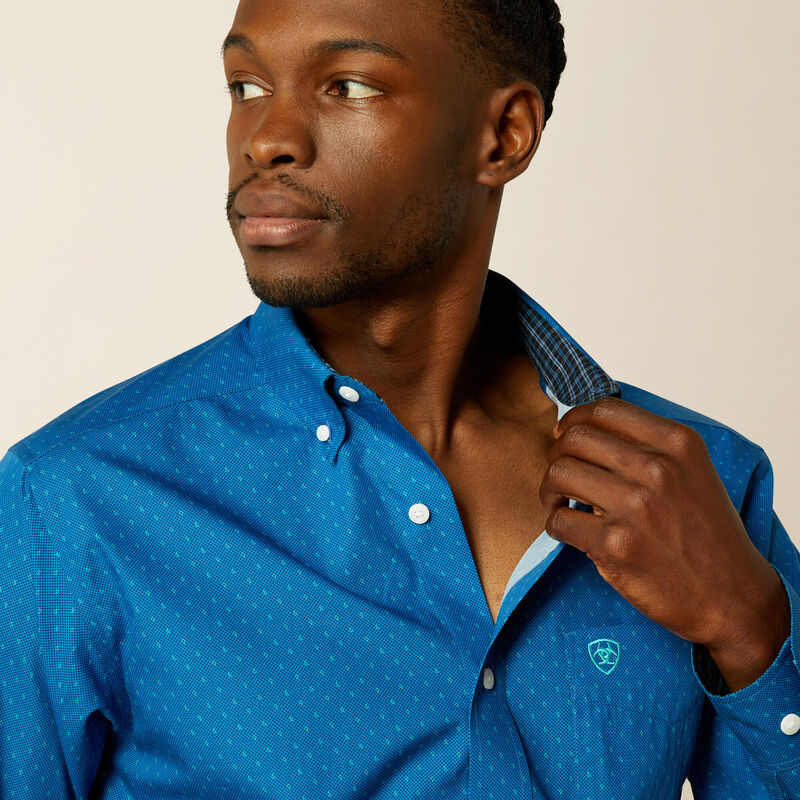 Ariat Men's Wrinkle Free Colin Fitted Shirt - Blue