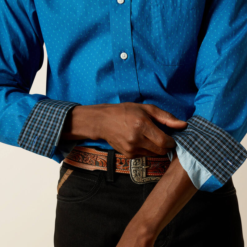 Ariat Men's Wrinkle Free Colin Fitted Shirt - Blue