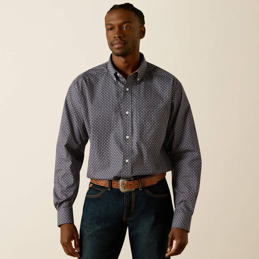 Ariat Men's Wrinkle Free Dale Classic Fit Shirt - Navy