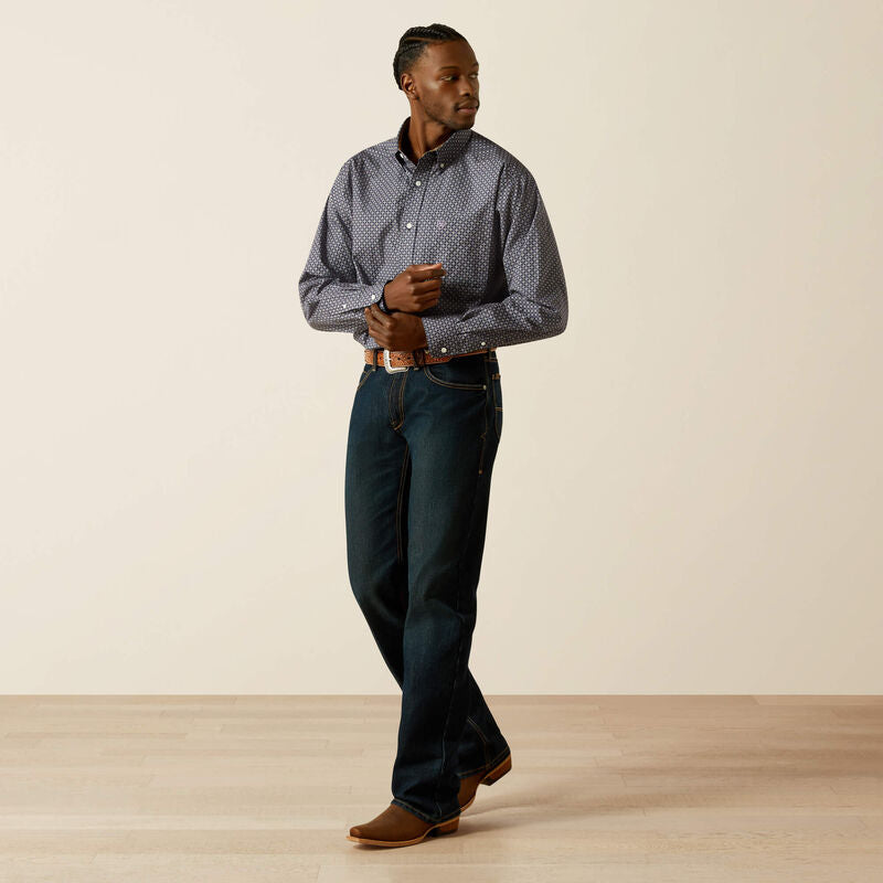 Ariat Men's Wrinkle Free Dale Classic Fit Shirt - Navy