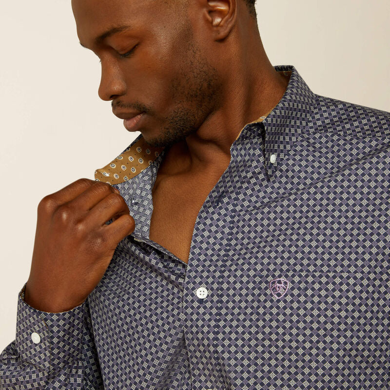 Ariat Men's Wrinkle Free Dale Classic Fit Shirt - Navy