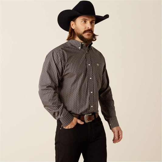 Ariat Men's Wrinkle Free Fields Classic Fit Shirt - Dark Green
