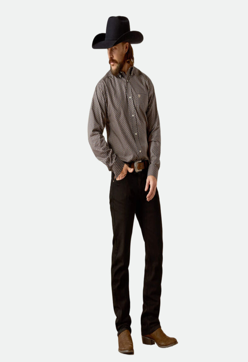 Ariat Men's Wrinkle Free Fields Classic Fit Shirt - Dark Green