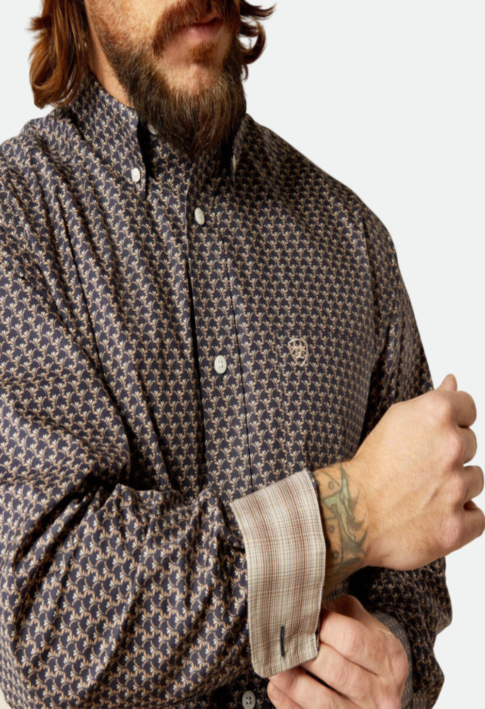 Ariat Men's Wrinkle Free Fields Classic Fit Shirt - Dark Green