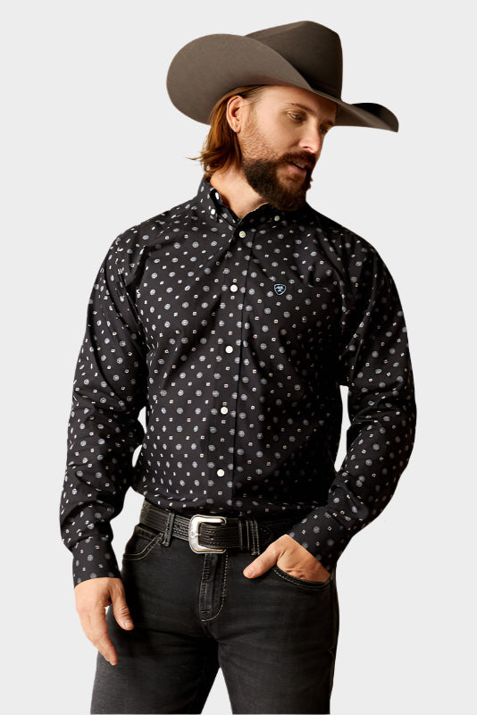 Ariat Men's Wrinkle Free Lenox Fitted Shirt - Black
