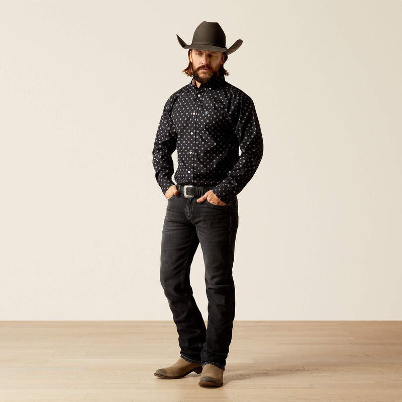Ariat Men's Wrinkle Free Lenox Fitted Shirt - Black