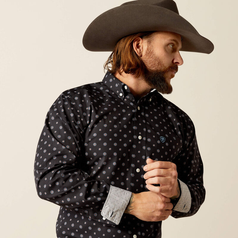 Ariat Men's Wrinkle Free Lenox Fitted Shirt - Black