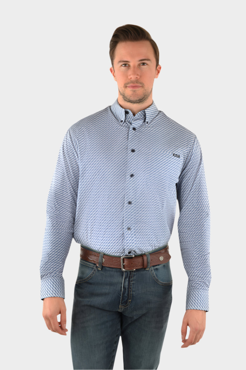 WRANGLER PORTER PRINT BUTTON DOWN LONG SLEEVE SHIRT