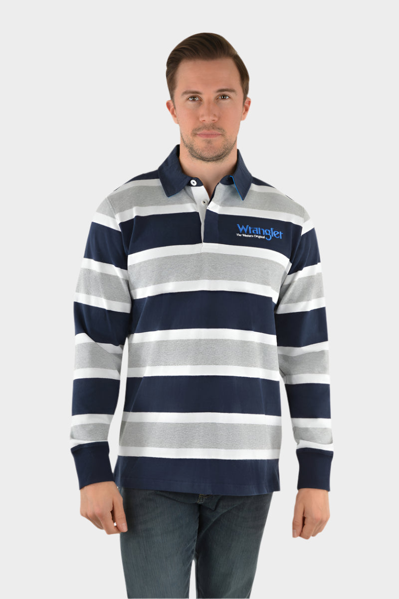 WRANGLER MEN'S GEORGE STRIPE RUGBY