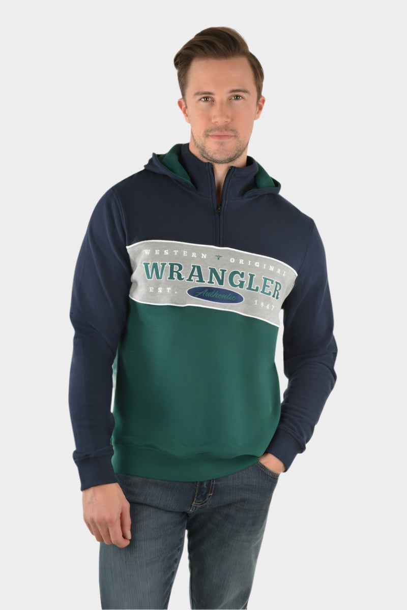 WRANGLER MEN'S ROSS 1/4 ZIP HOOD PULLOVER