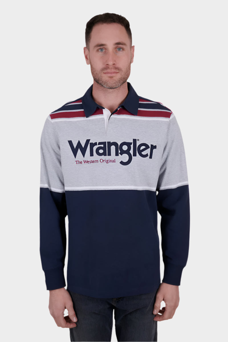 WRANGLER MENS MAX RUGBY (NAVY/RED)