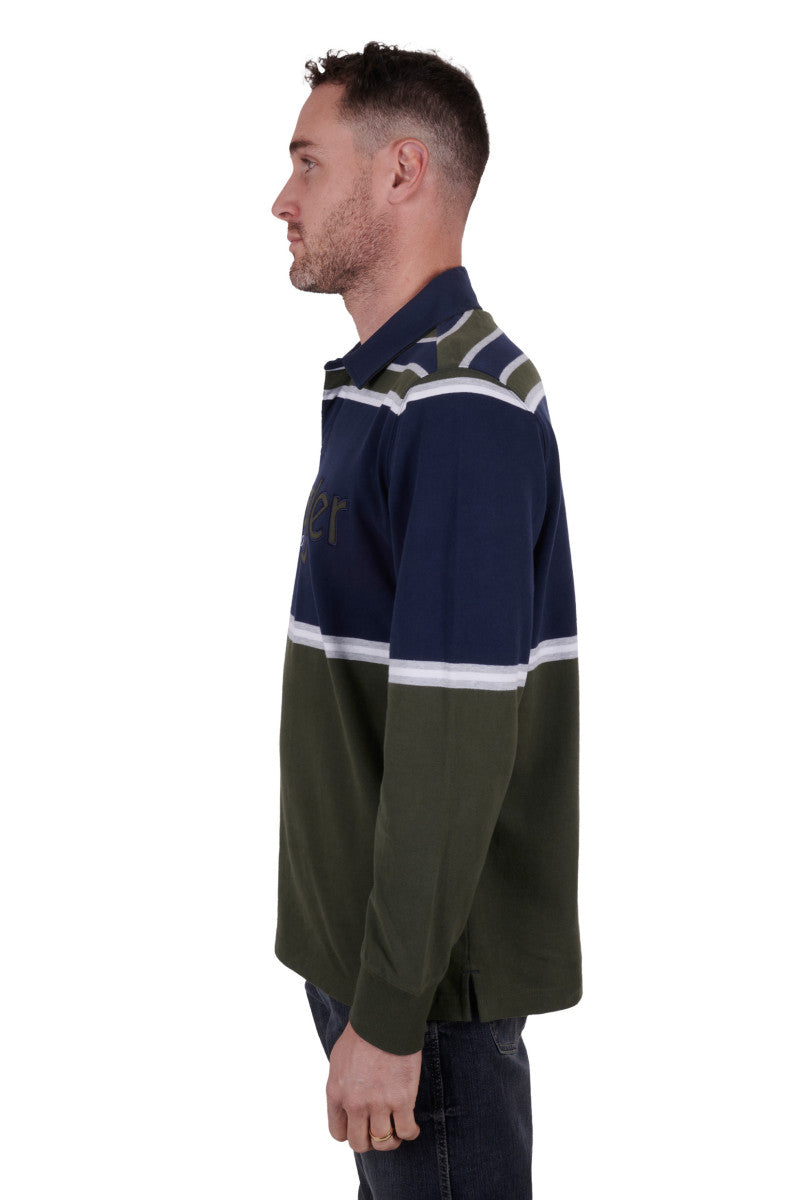 WRANGLER MENS RICHARD RUGBY (CYPRESS/NAVY)-CLEARANCE