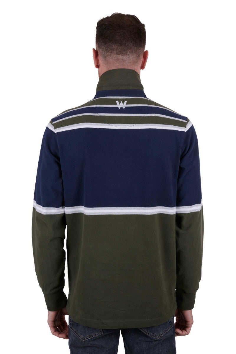 WRANGLER MENS RICHARD RUGBY (CYPRESS/NAVY)-CLEARANCE