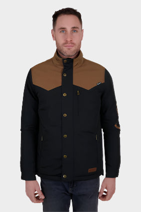 WRANGLER MENS SPENCER JACKET (BLACK/TAN) - CLEARANCE