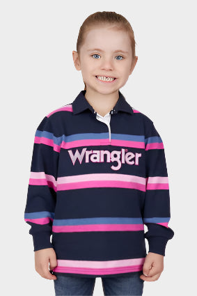 WRANGLER GIRLS JADA RUGBY (NAVY/PINK)