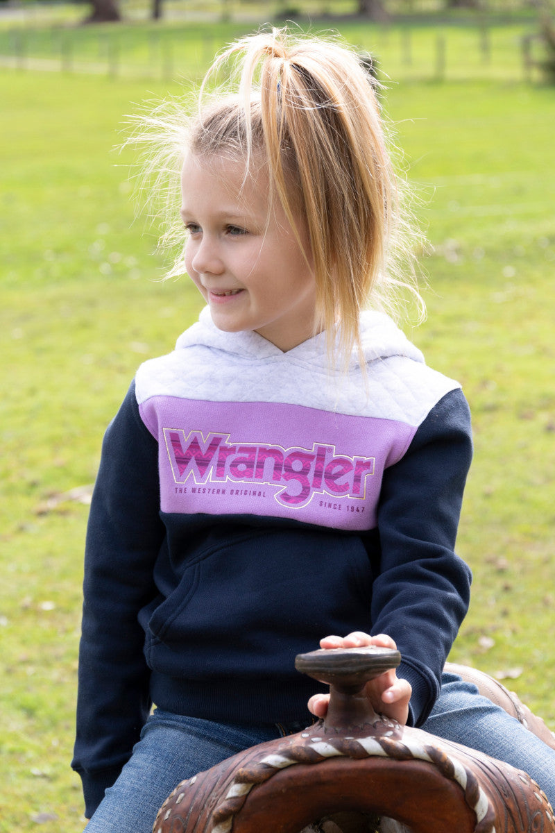 WRANGLER GIRLS SALLEY PULLOVER HOODIE (NAVY/WHITE)-Clearance