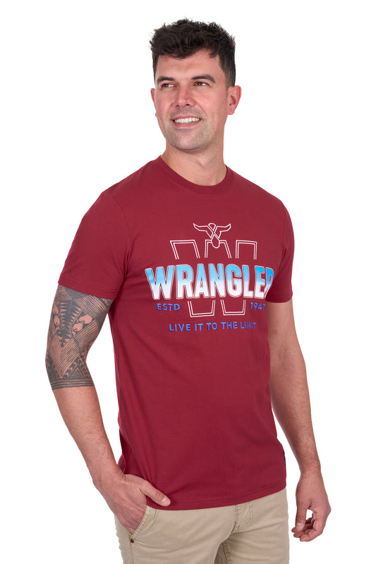 Wrangler Men's WESLEY SS Tee - Red