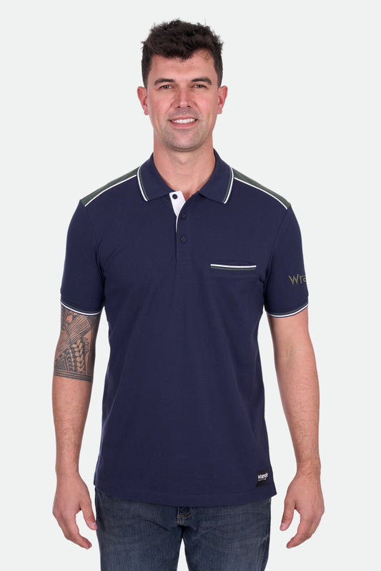 Wrangler Men's Jarrod 1Pkt Ss Polo - Navy
