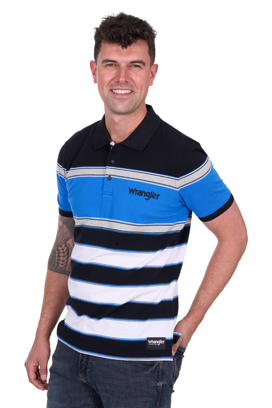 Wrangler Men's LAWRIE SS Polo - Black/Royal