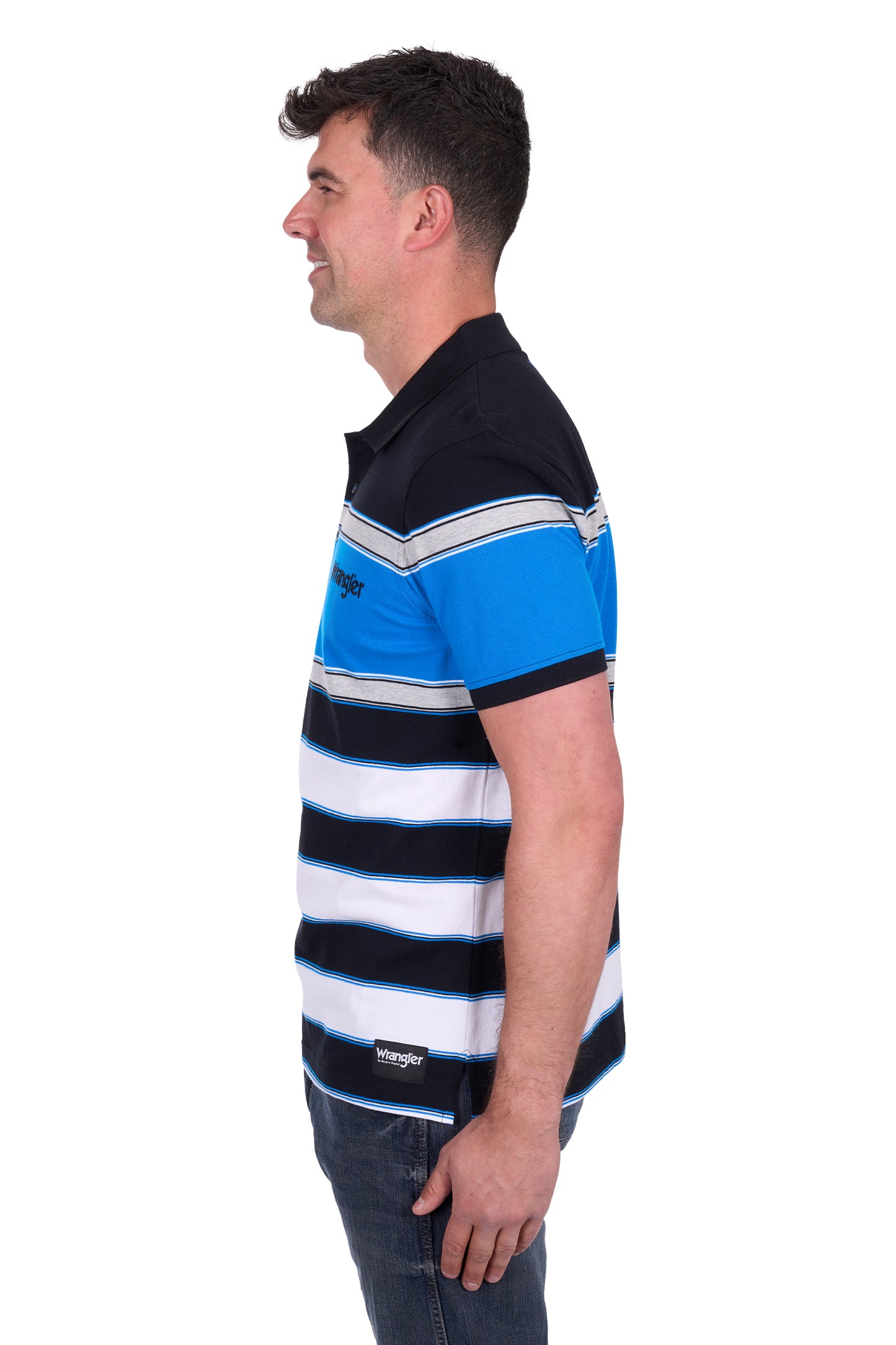 Wrangler Men's LAWRIE SS Polo - Black/Royal