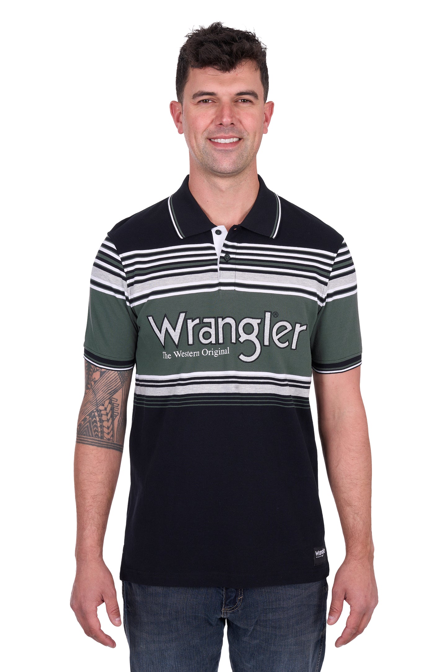 Wrangler Men's CHRIS SS Polo - Black/Cypress