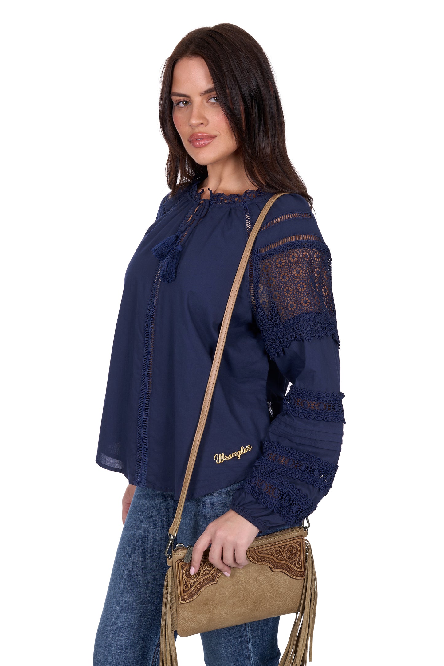 Wrangler Women's TAMARA LS Blouse - Navy