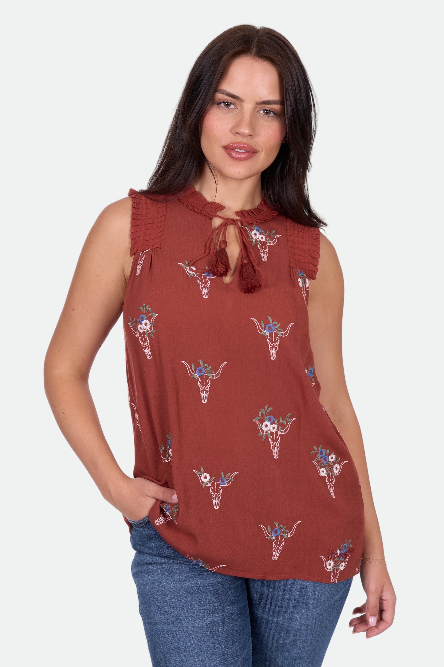 Wrangler Women's KRISSY SL Blouse - Rust