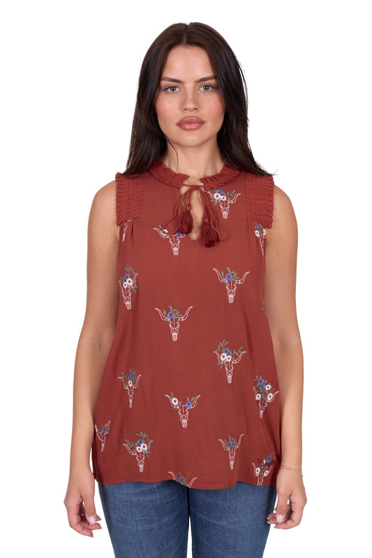 Wrangler Women's KRISSY SL Blouse - Rust