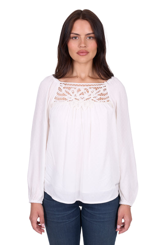 Wrangler Women's DARIA LS Blouse - Ivory