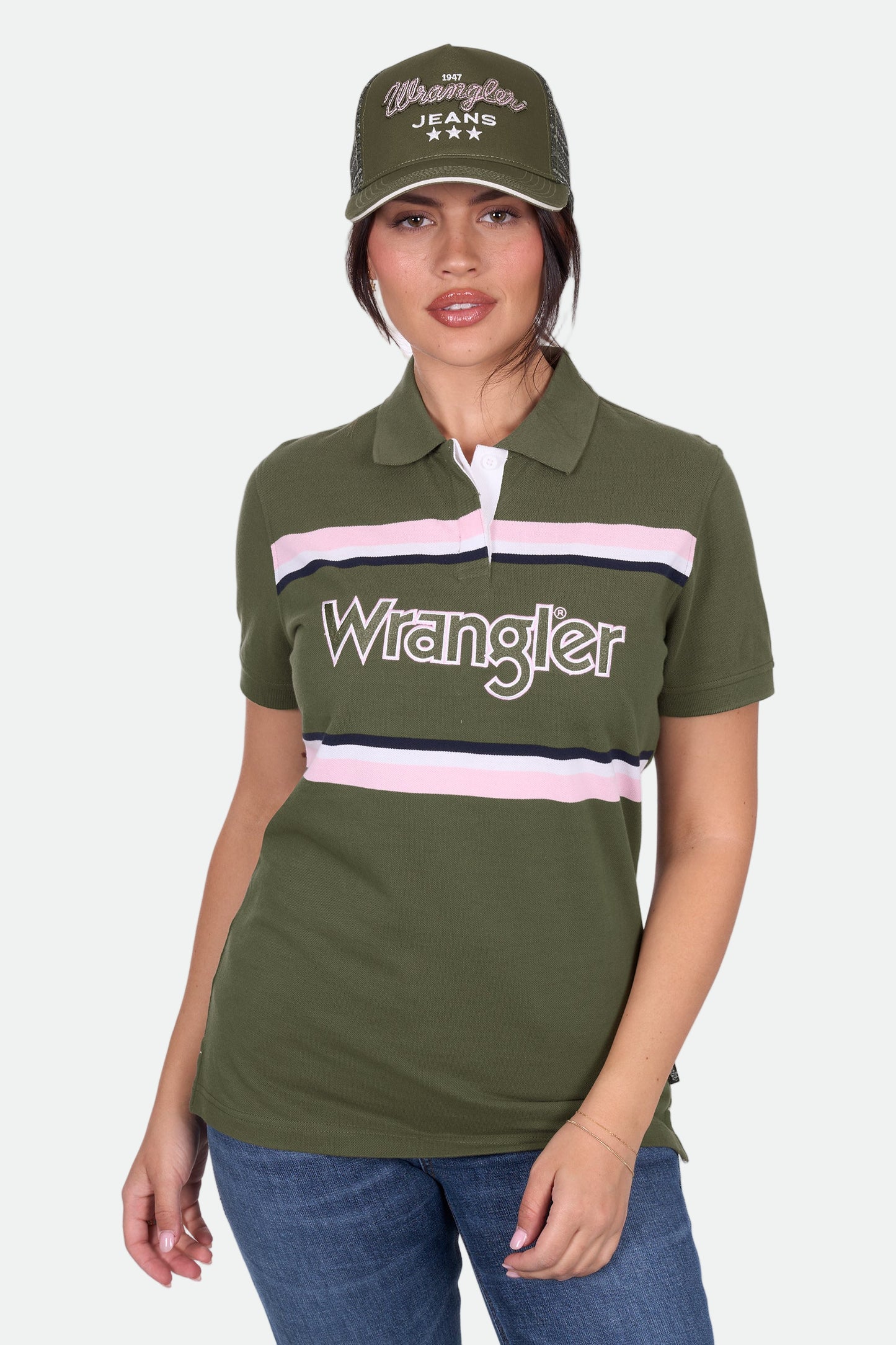 Wrangler Women's HALLIE SS Polo - Olive