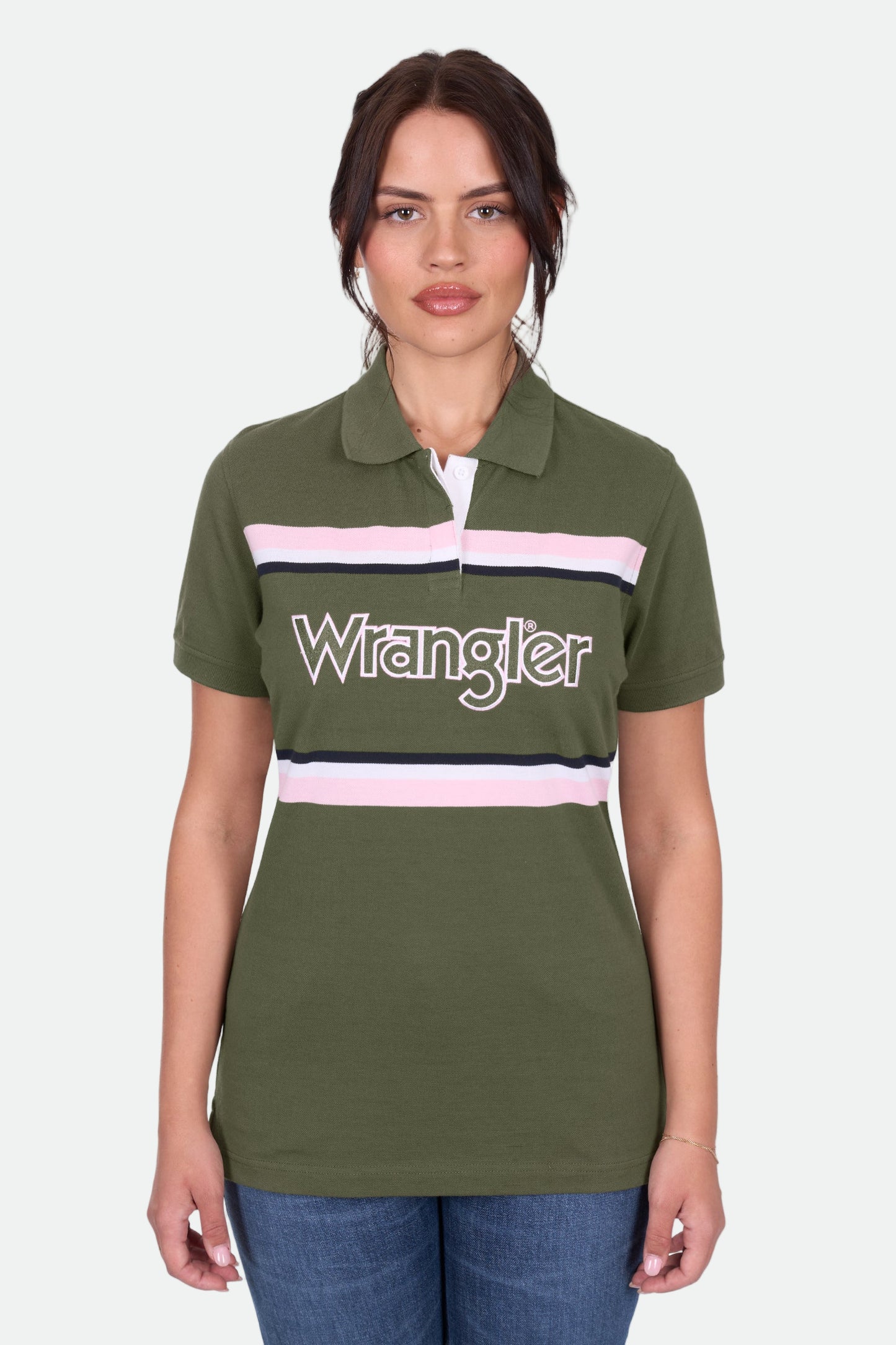Wrangler Women's HALLIE SS Polo - Olive